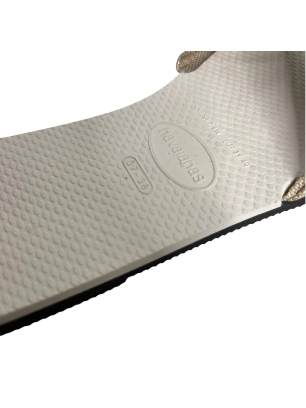 Havaianas You St. Tropez Metallic Shine Sandals Flip Flops Beige Women's 7/8